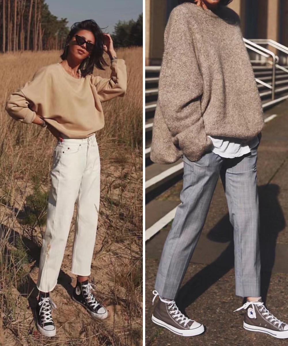 两款匡威各穿一只搭配好看吗,匡威鞋搭配什么裤子秋冬