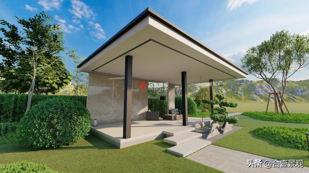 庭院设计带亭子,庭院设计木亭子