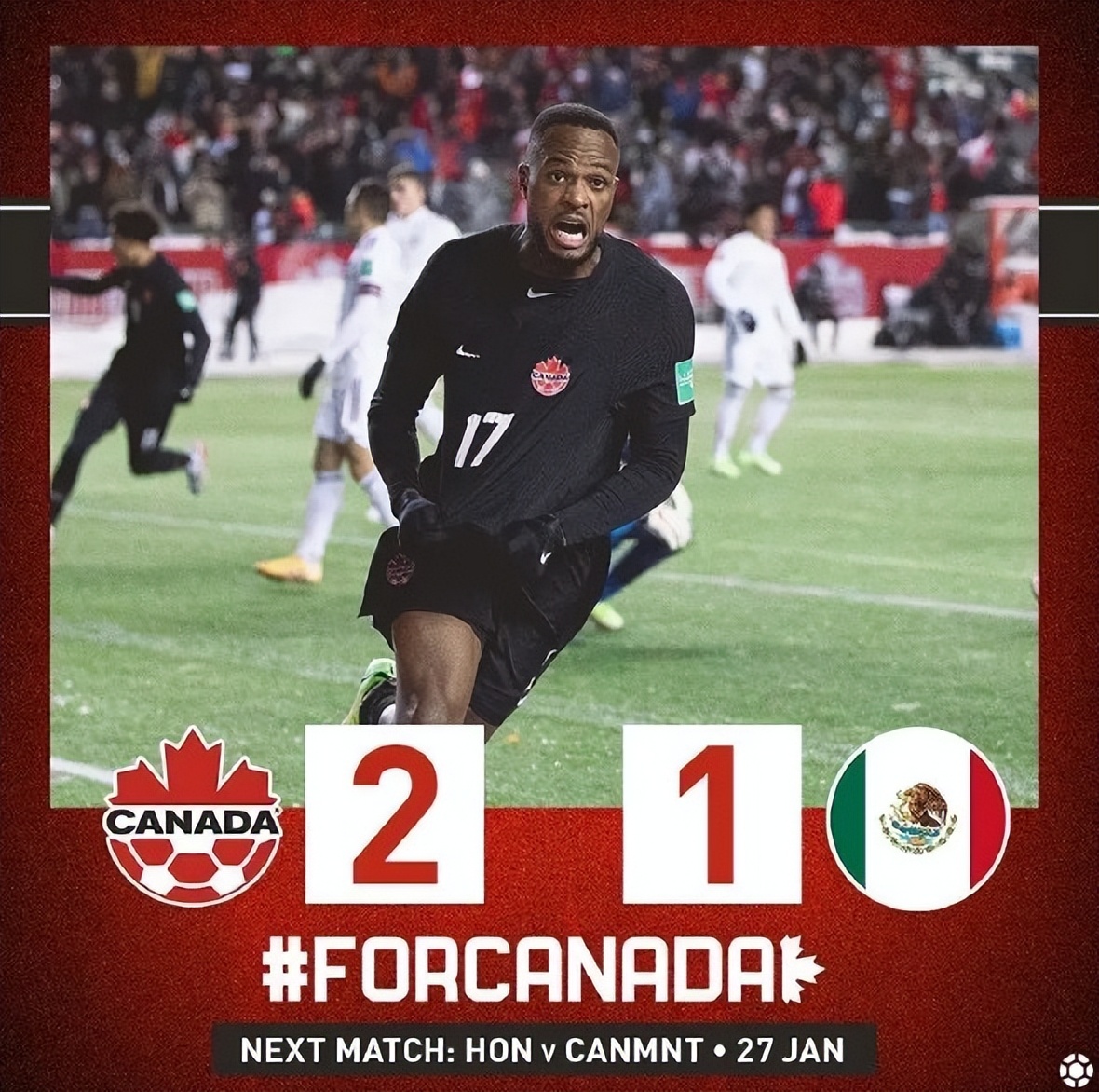 北美世预赛三阶段加拿大对牙买加,时隔28年再进世界杯4强