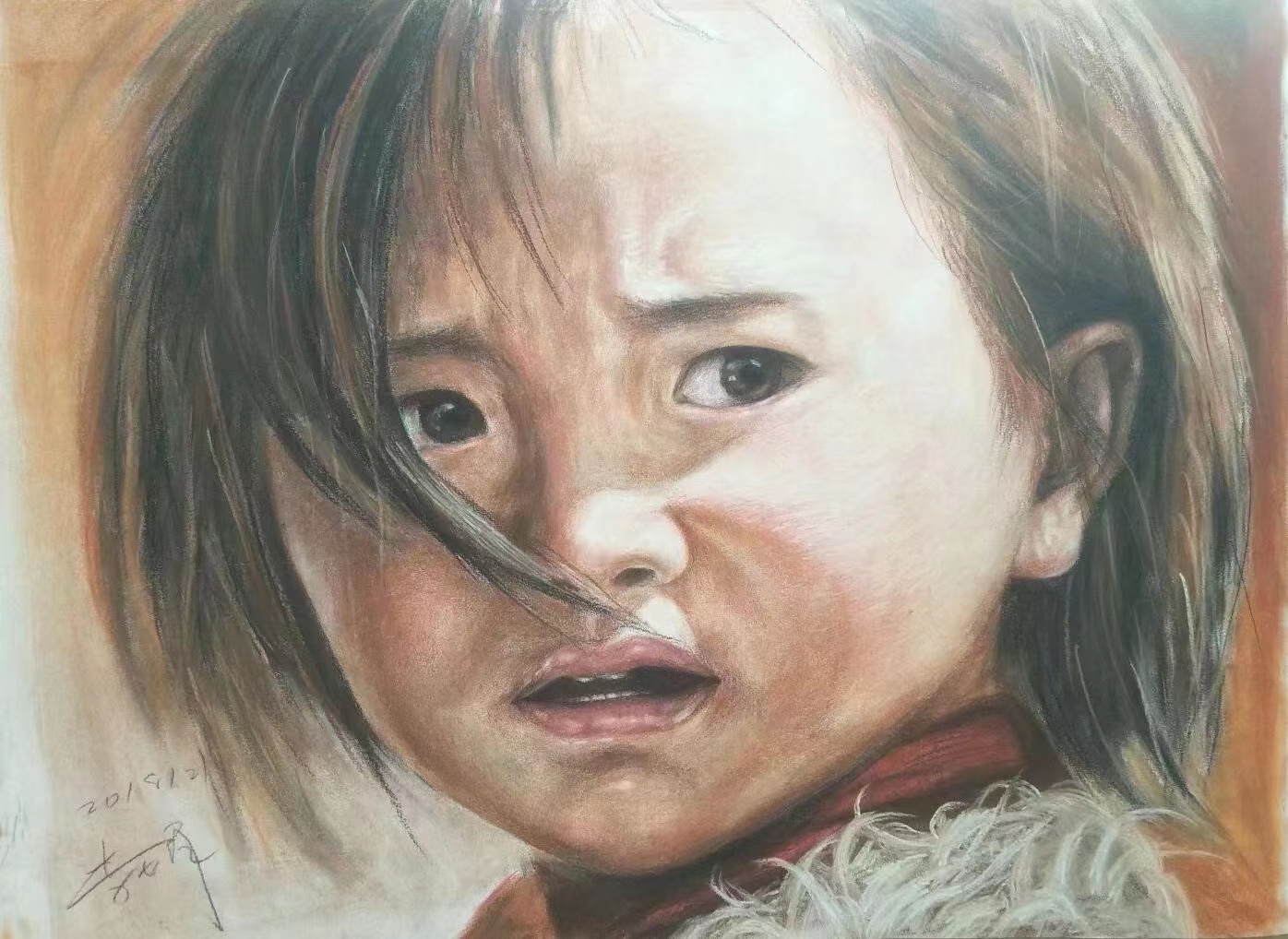 《草原王者》——李娟粉画、彩铅画作品作者：铁二代李娟