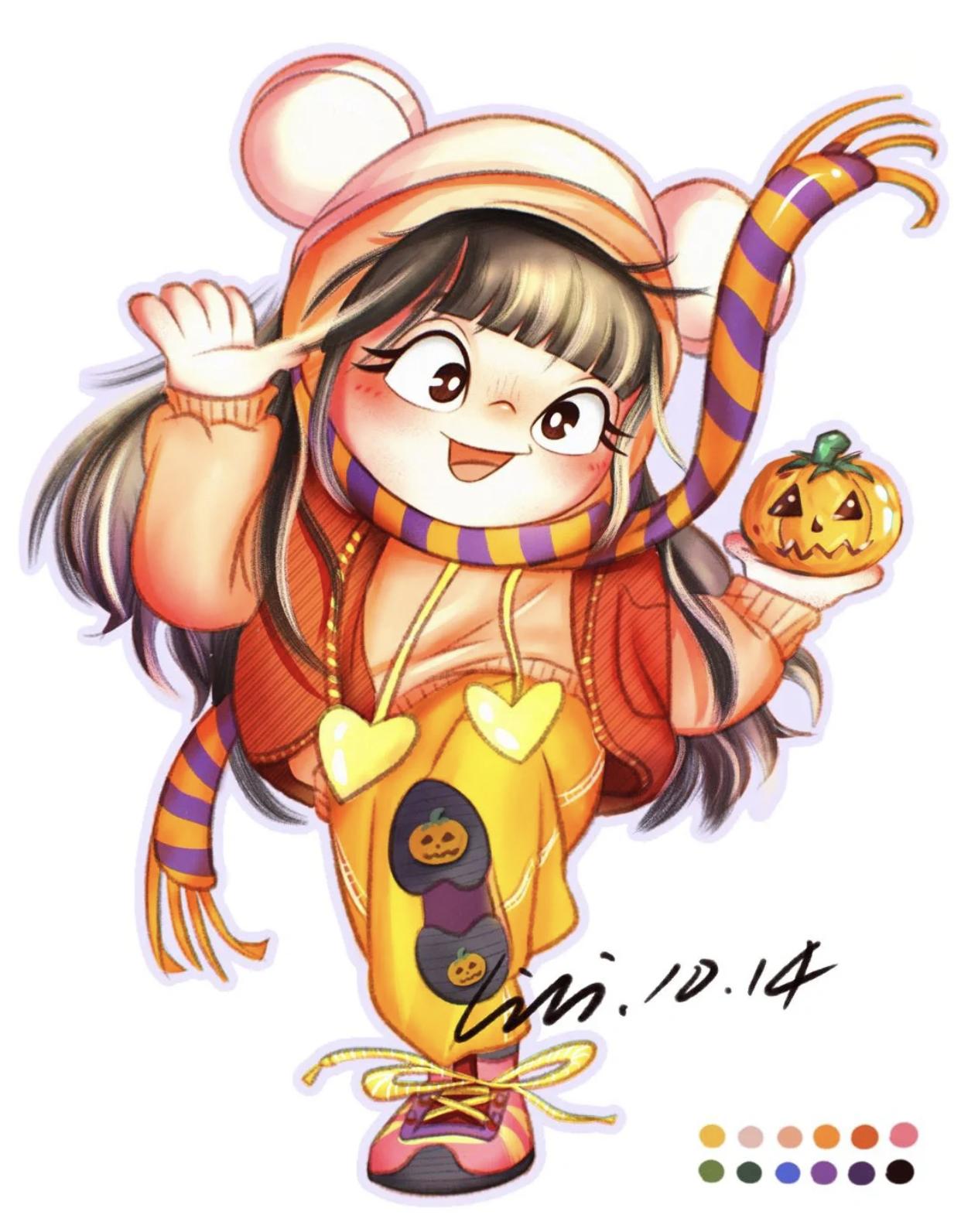 小清新豆豆眼小女孩插画,又凶又可爱的小女孩插画