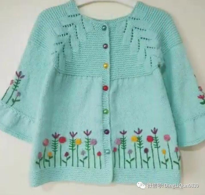 最新款女童开衫毛衣编织图片,针织洋气儿童毛衣