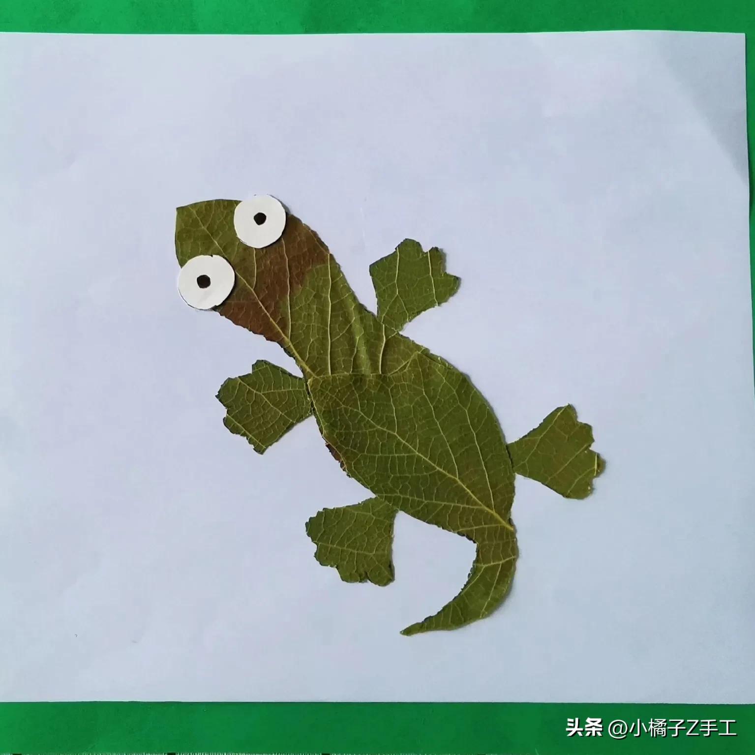 独特创意的儿童手工树叶拼贴画,树叶拼贴画创意作品手工六年级