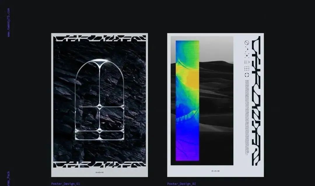 【670期】这些酸性素材包太好用了！3D艺术酸性镀铬形状素材