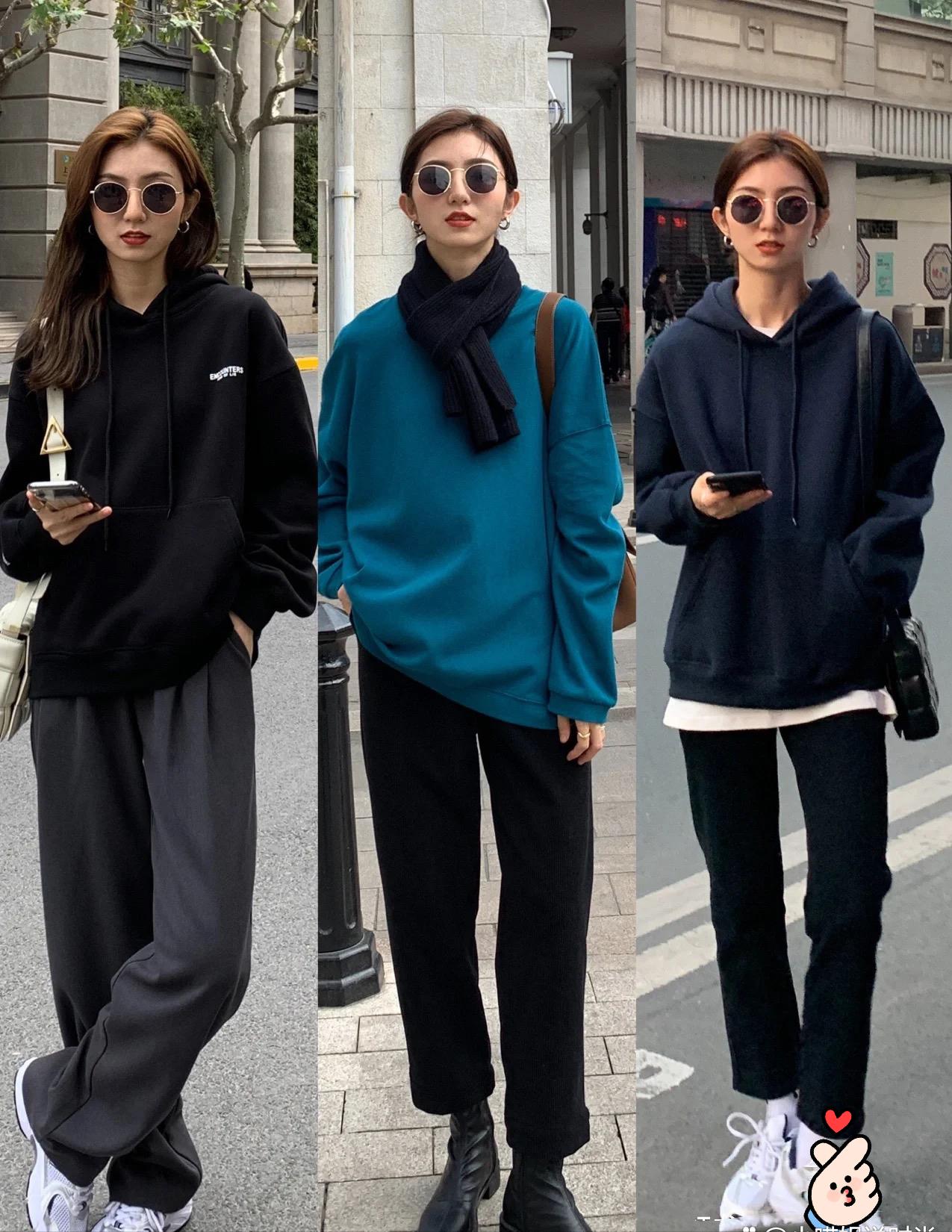 卫衣搭配阔腿裤的正确穿搭,新款宽松版卫衣搭配休闲裤美美哒