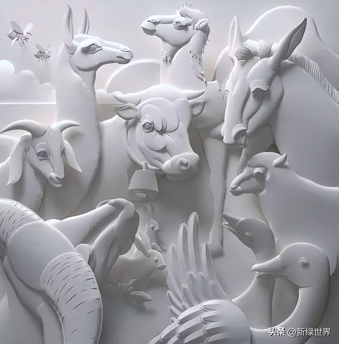 纸艺作品绘画,千变万化的纸艺术作品