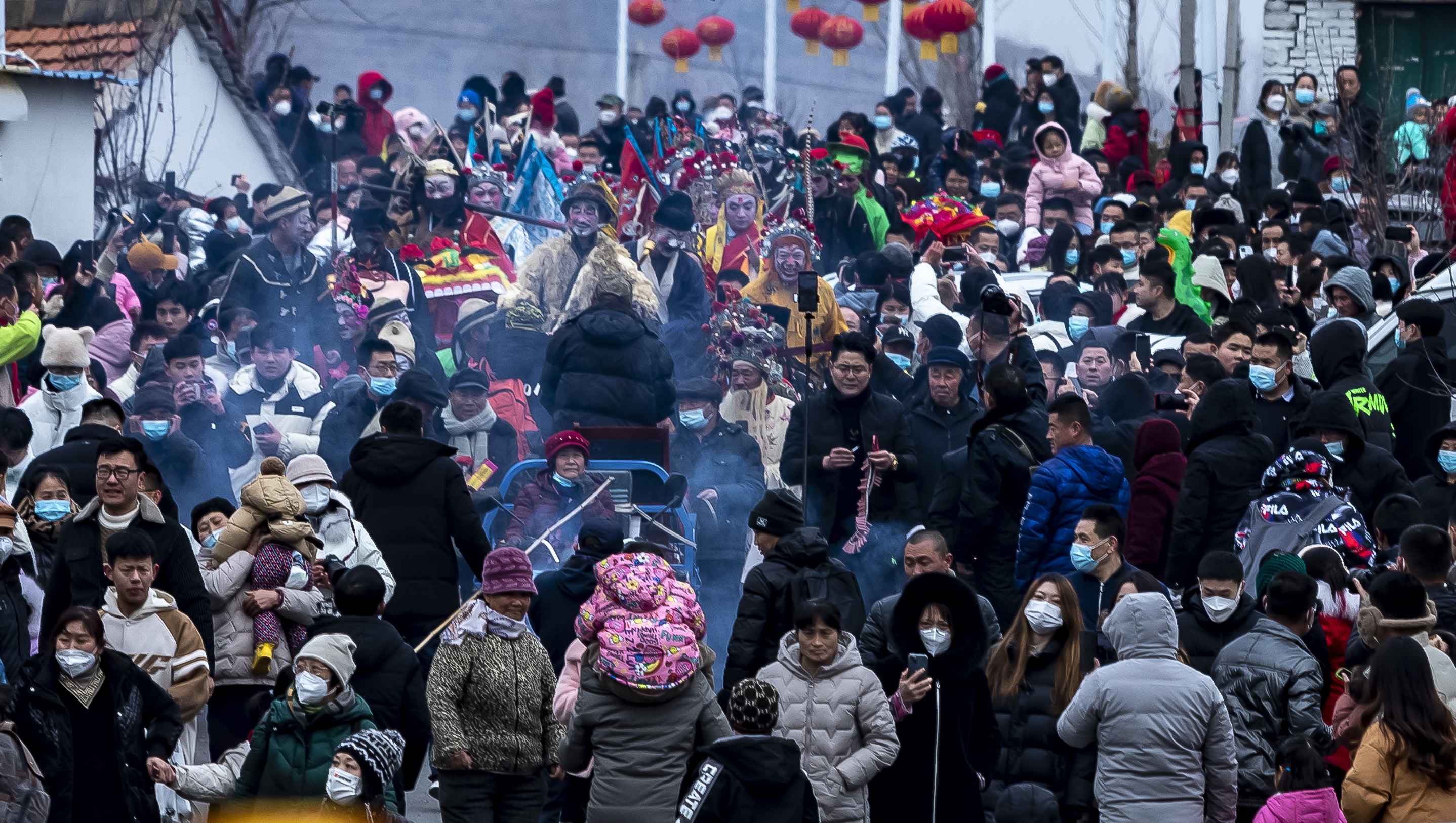 沂水大峪送火神时间,大峪村送火神舞狮