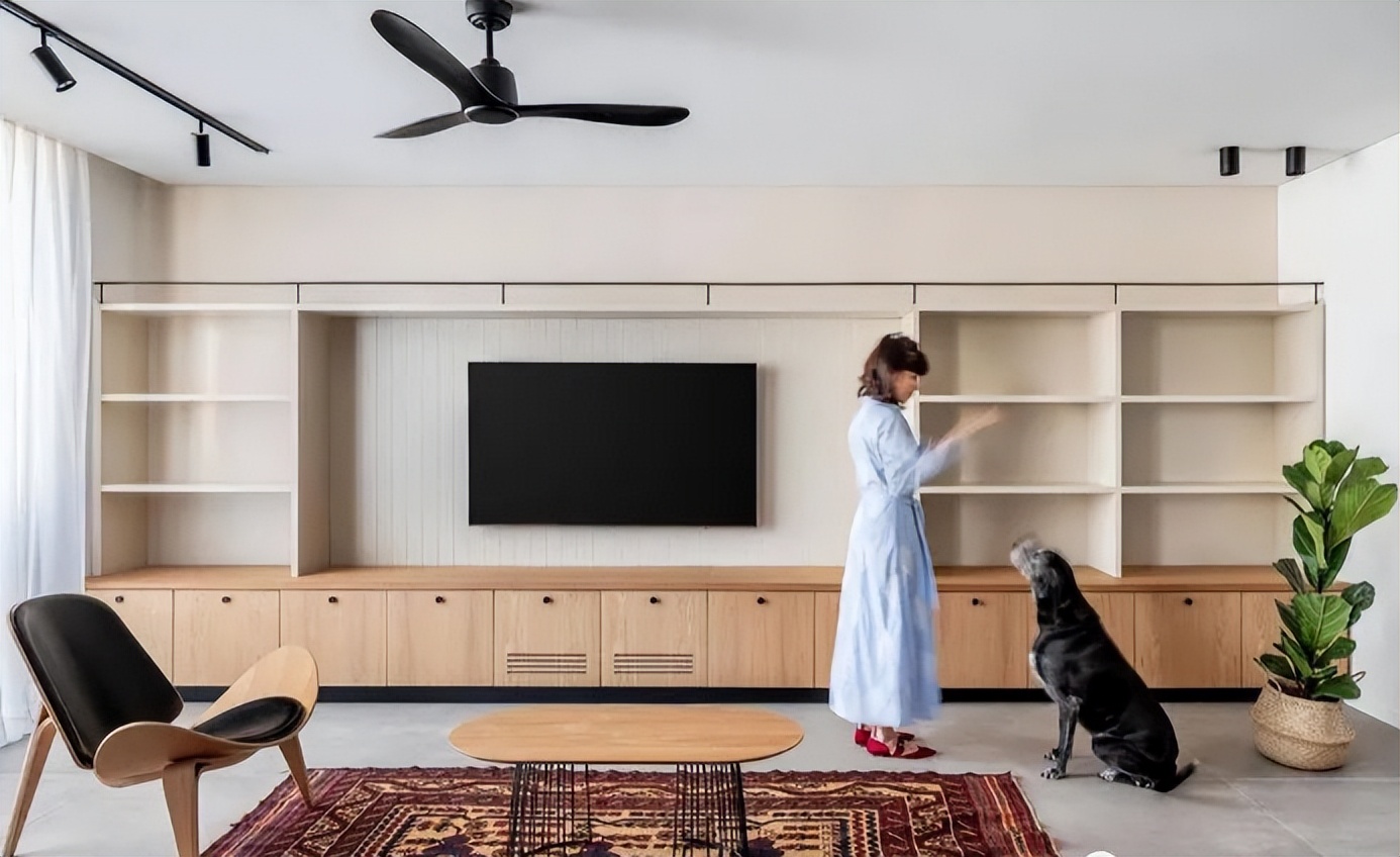 在老公的坚持下，电视墙打满柜子，入住两年，只能说真香