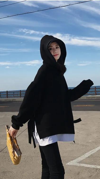 早春女士卫衣时尚2022年新款爆款宽松韩版潮ins假两件超火情侣装