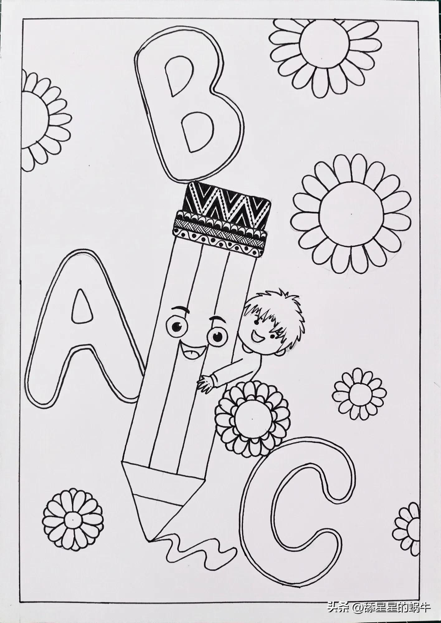 线描画大全精美线描图案合集,创意线描画木偶线描课件教程