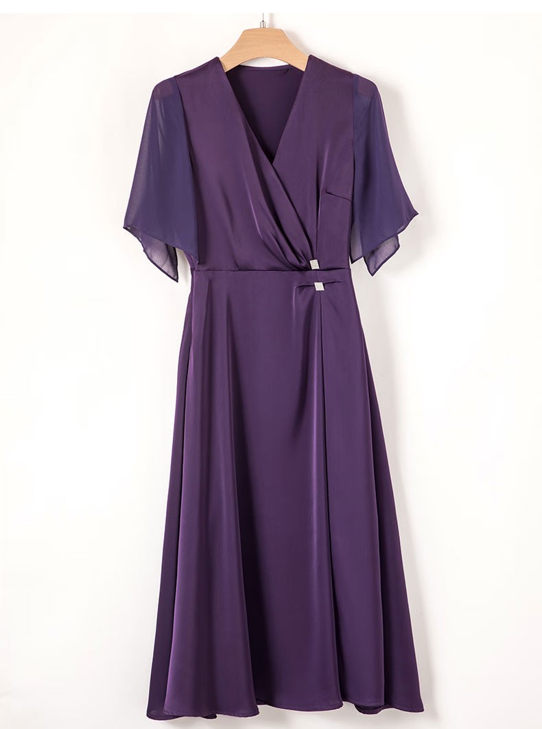 紫色连衣裙慵懒风高级感,漂亮显白洋气的紫色连衣裙来咯