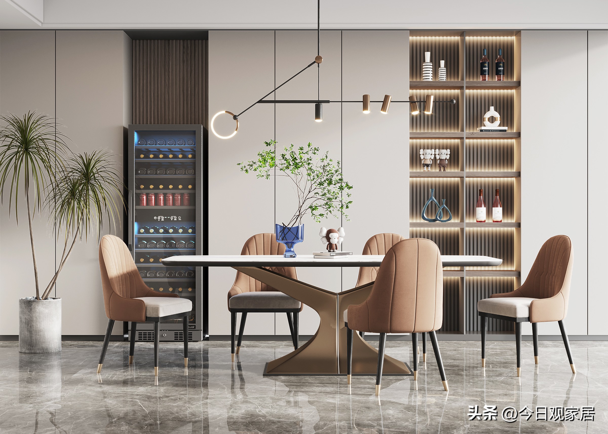 餐厅大圆桌桌面布置创意图片,特色餐厅设计风格大全