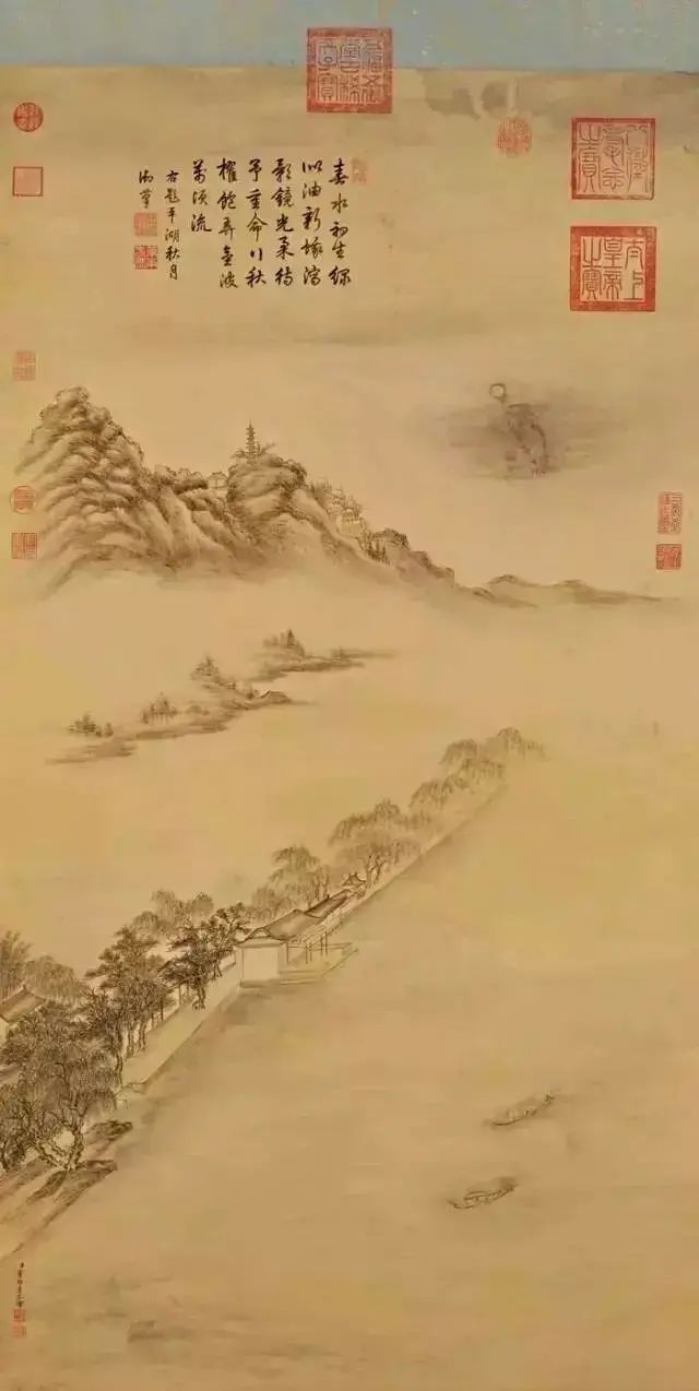 秋天黄叶山水的国画,9幅国画里的秋天竟这么美