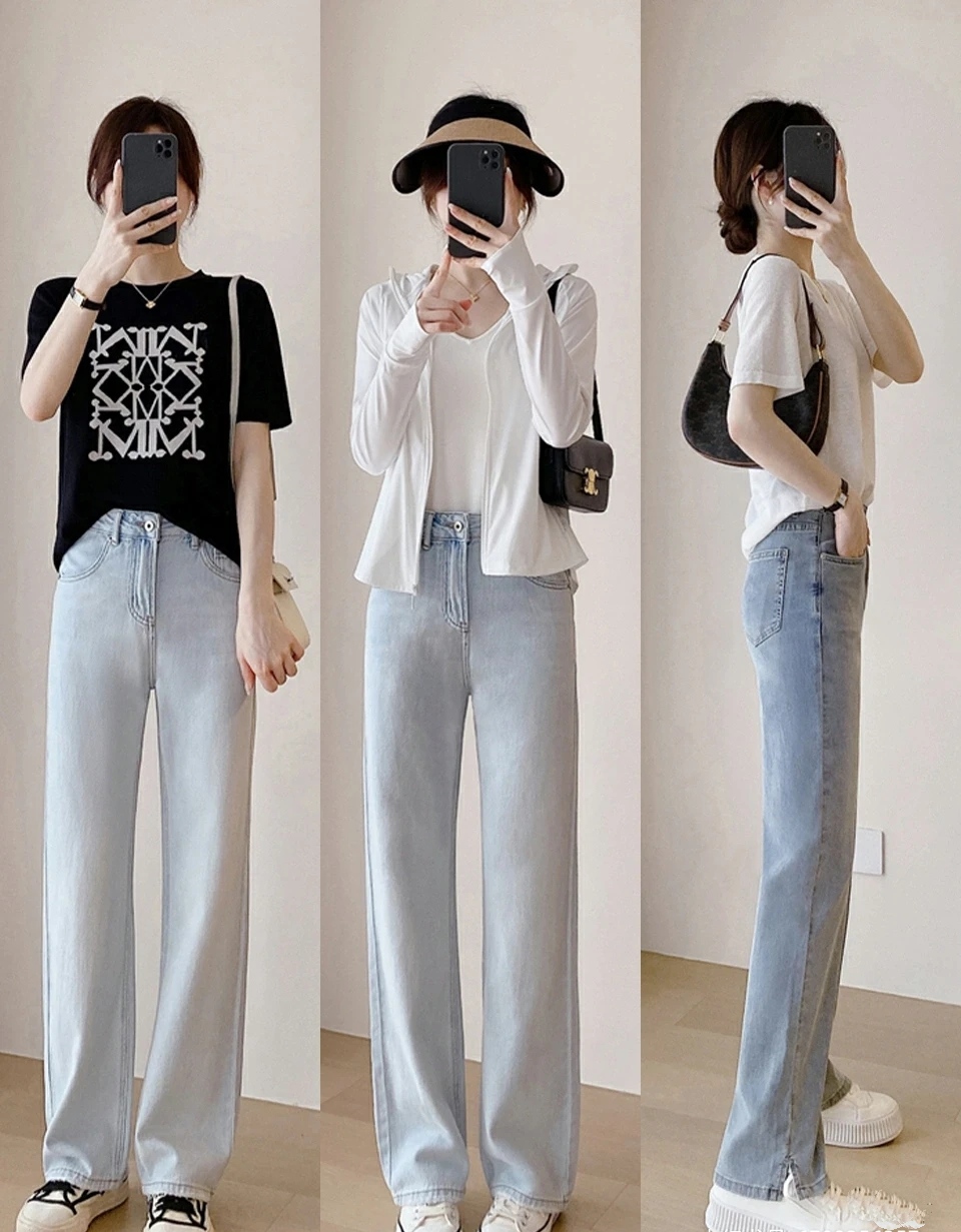 牛仔裤t恤简约穿搭,t恤牛仔裤穿搭