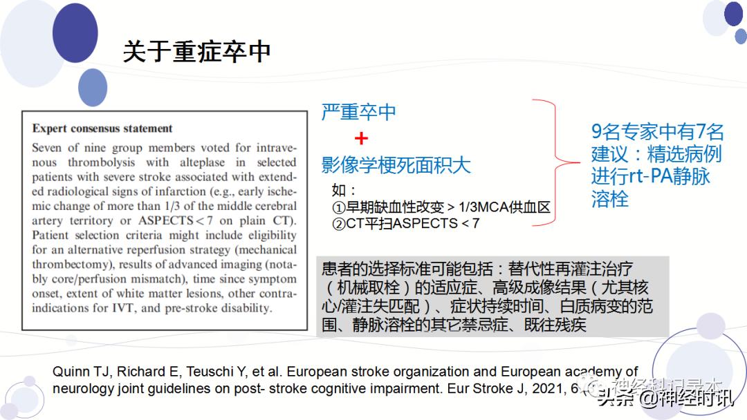 关于急性缺血性卒中静脉溶栓决策的若干问题