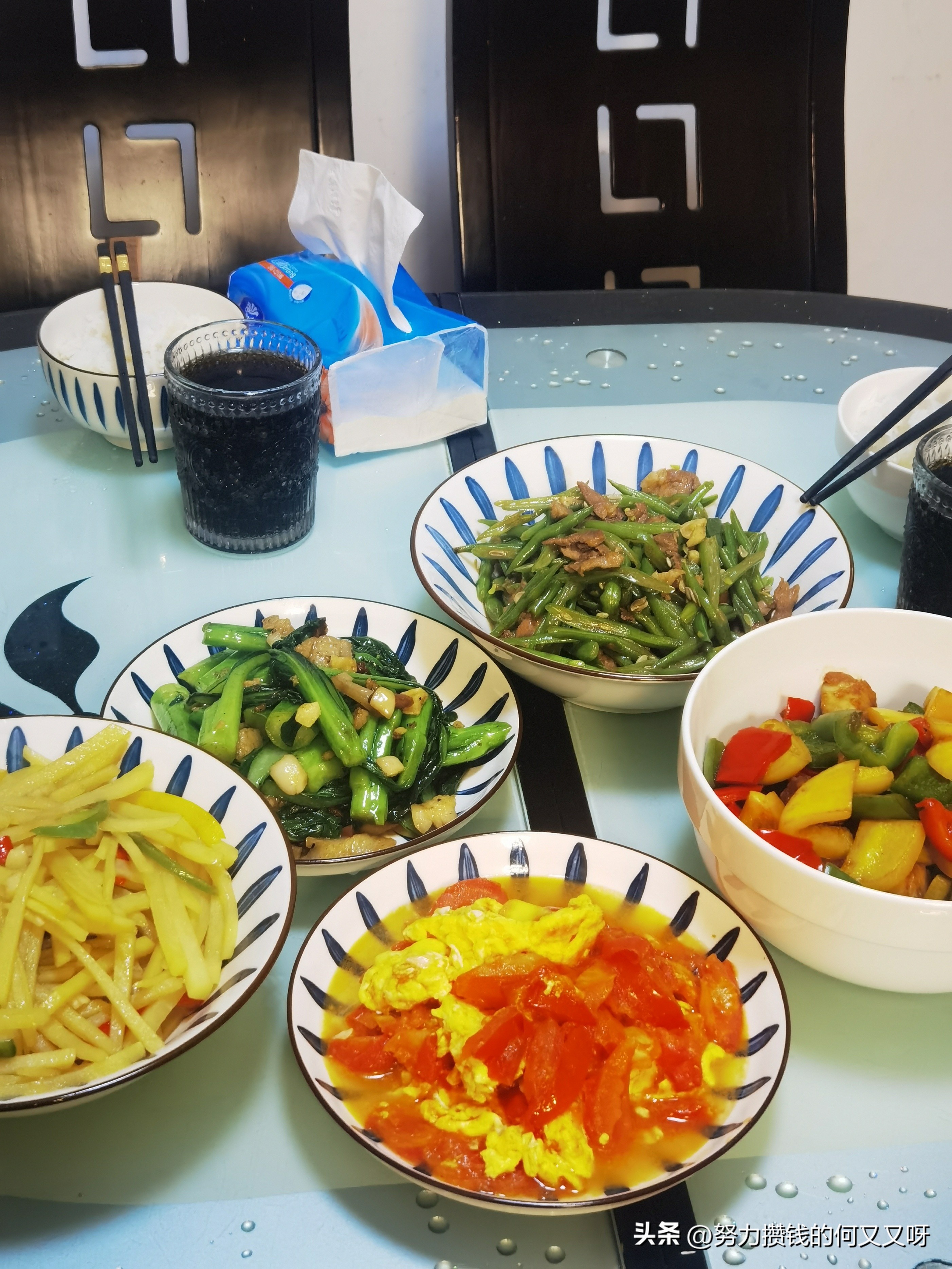 周末在家做了4个人的饭菜，有菜有肉，只花了57.39元，省下200+