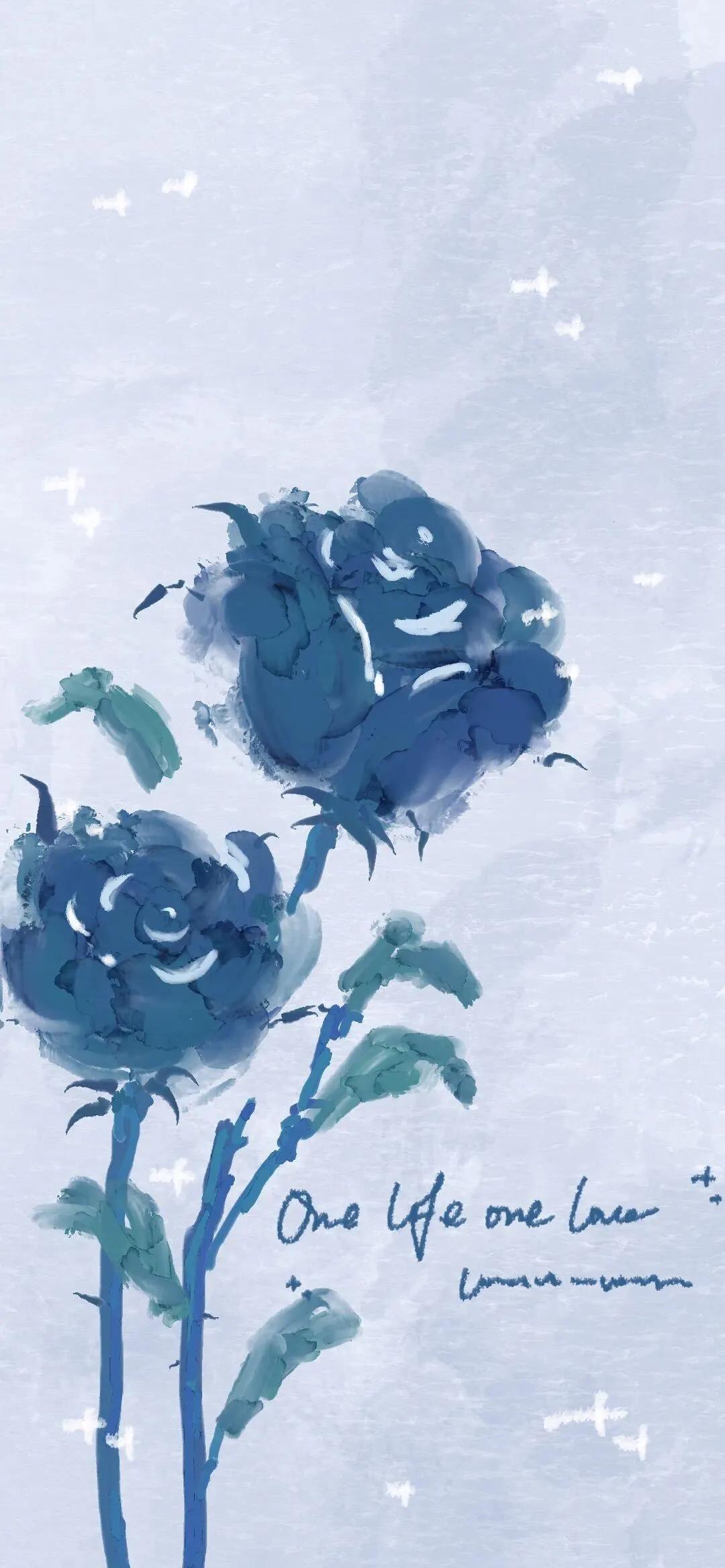 蓝色妖姬花束壁纸,花朵壁纸蓝色