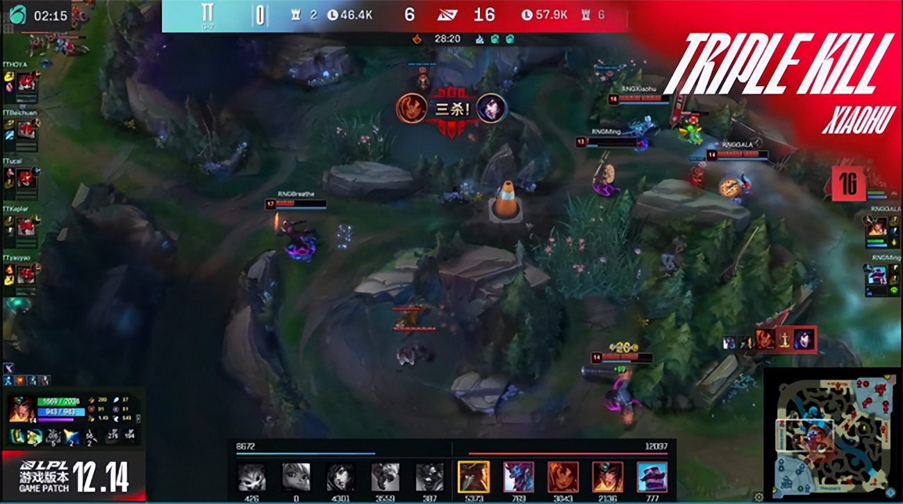 LOL-LPL：Xiaohu岩雀打出两次对位单杀，RNG2-0击败TT豪取九连胜