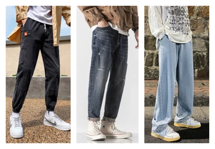 窄版阔腿直筒牛仔裤腿粗,平价宽松牛仔裤腿粗