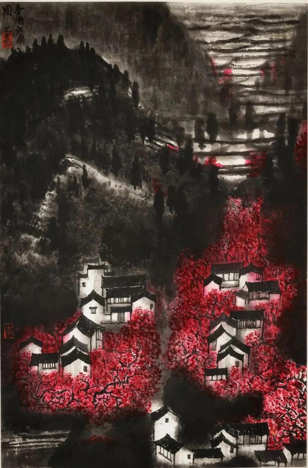 杏花春雨江南画赏析,鉴赏山水画诗词