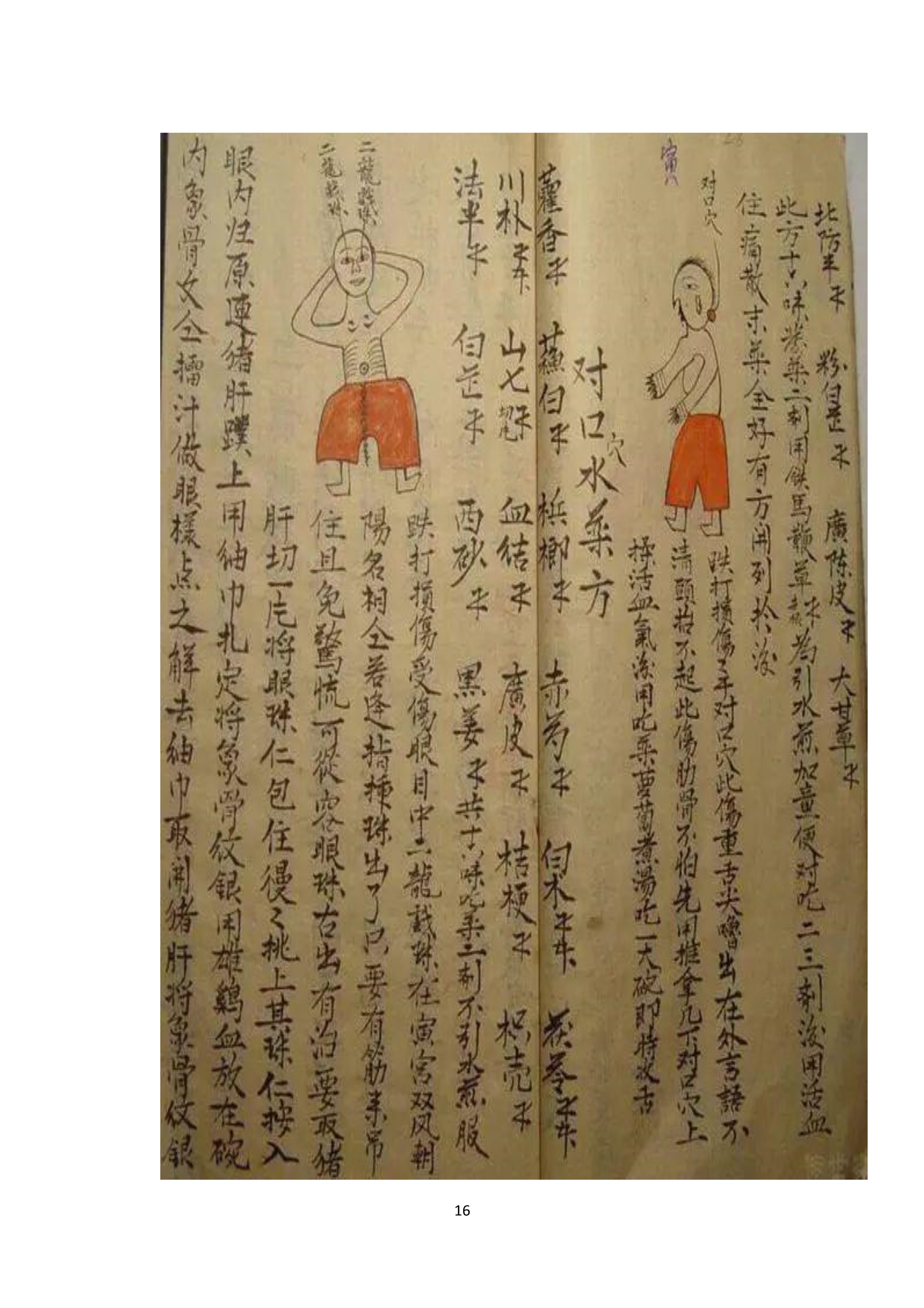 中医古书籍清代带图且内容非常好的手抄跌打损伤良方