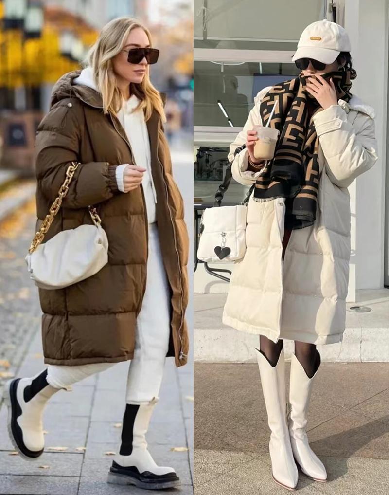 长款羽绒服搭配什么鞋子好看冬季,冬天穿长羽绒服搭配什么鞋好看