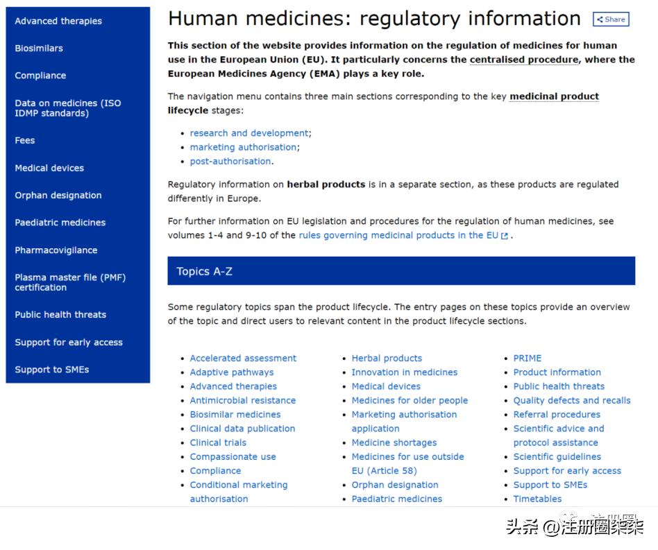 欧盟简介及欧洲药物管理局（EMA）官网介绍