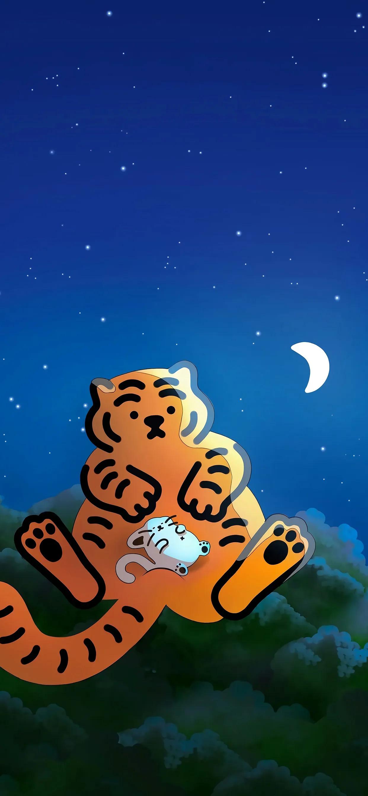 手机壁纸小老虎红色,小老虎万事如意壁纸