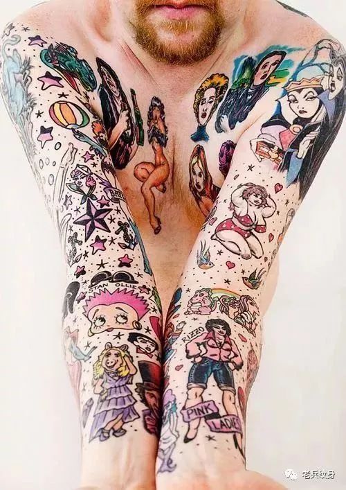 花臂纹身彩臂,花臂一次性纹好还是分次纹好