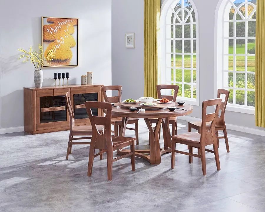 匠心全实木餐桌椅组合现代简约,实木餐桌椅高档奢华