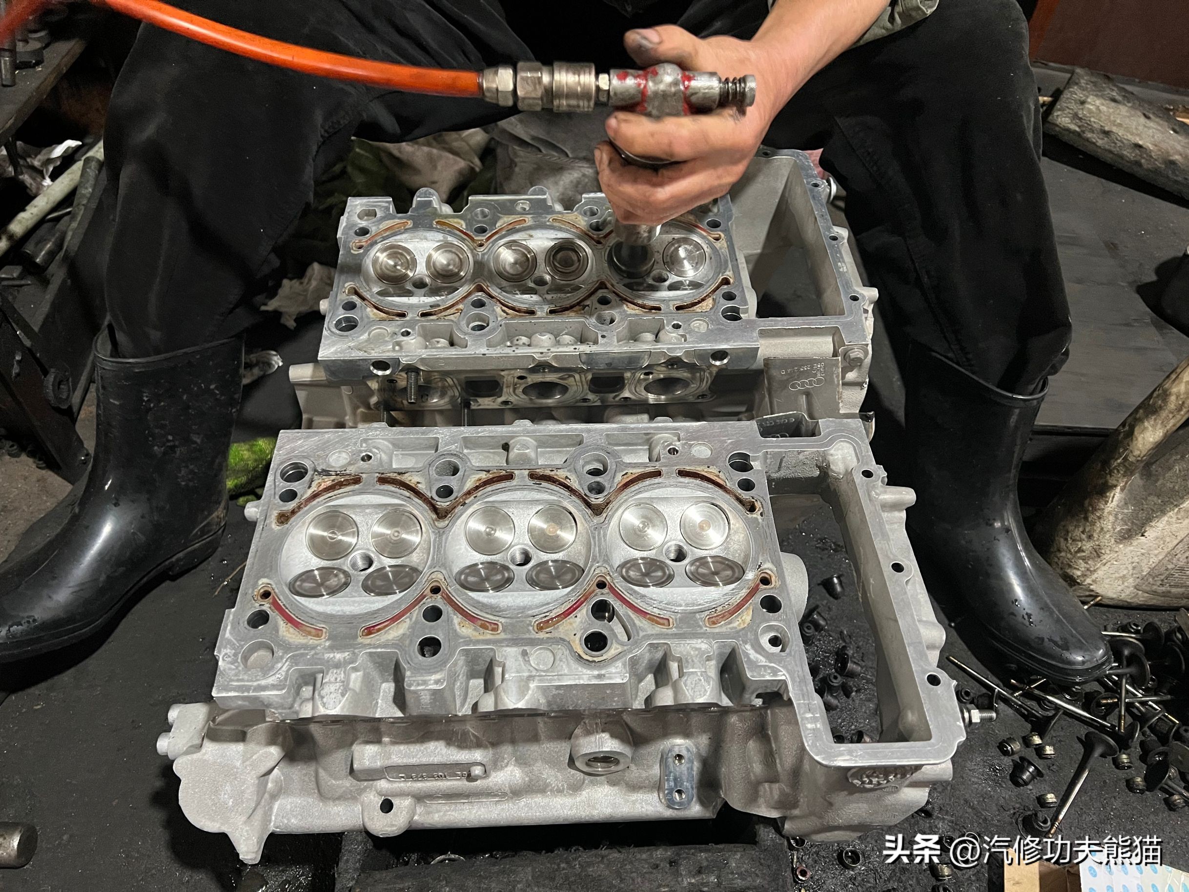 翻新60年前的奥迪,老车翻新奥迪a6发动机