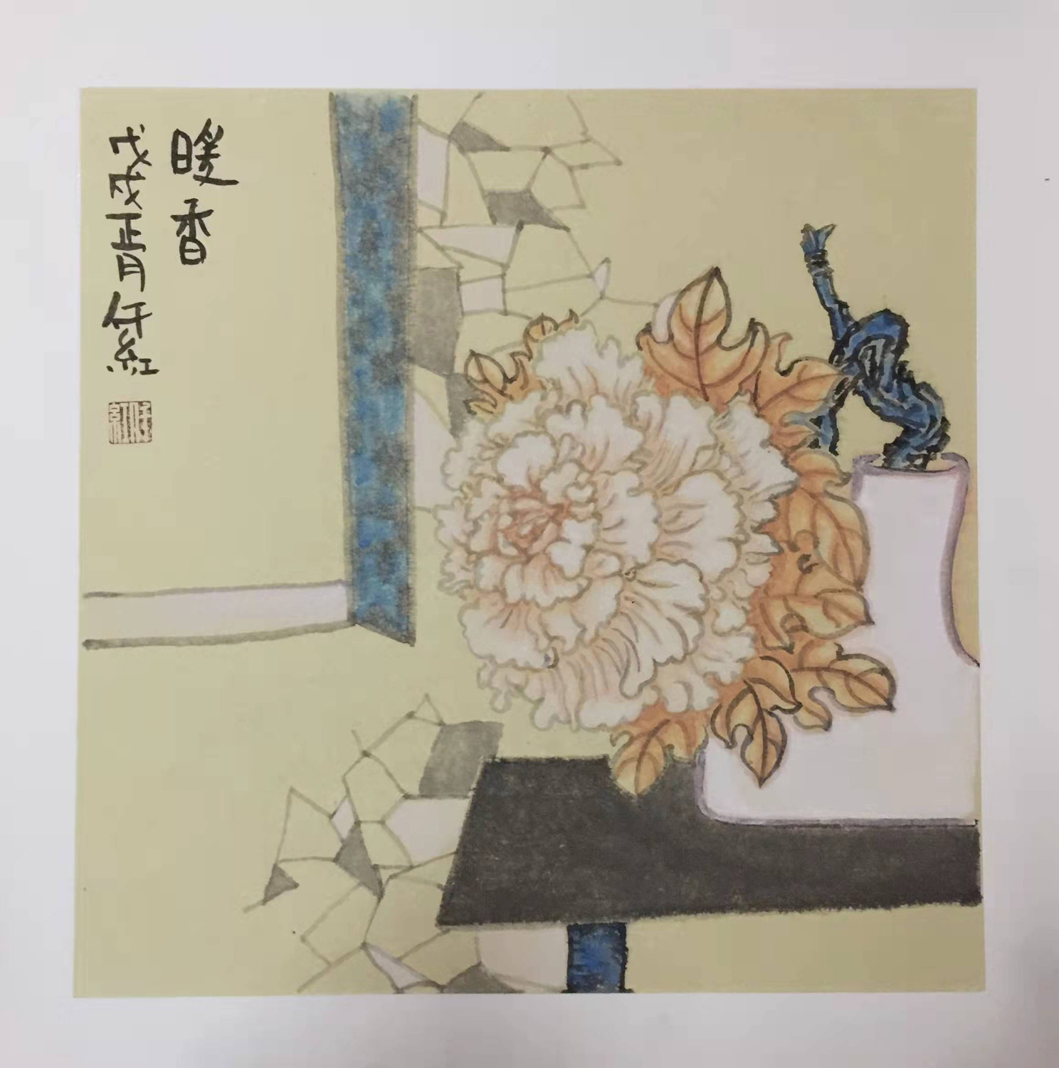 福虎迎春儿童画作品说明,福虎迎春吉祥如意