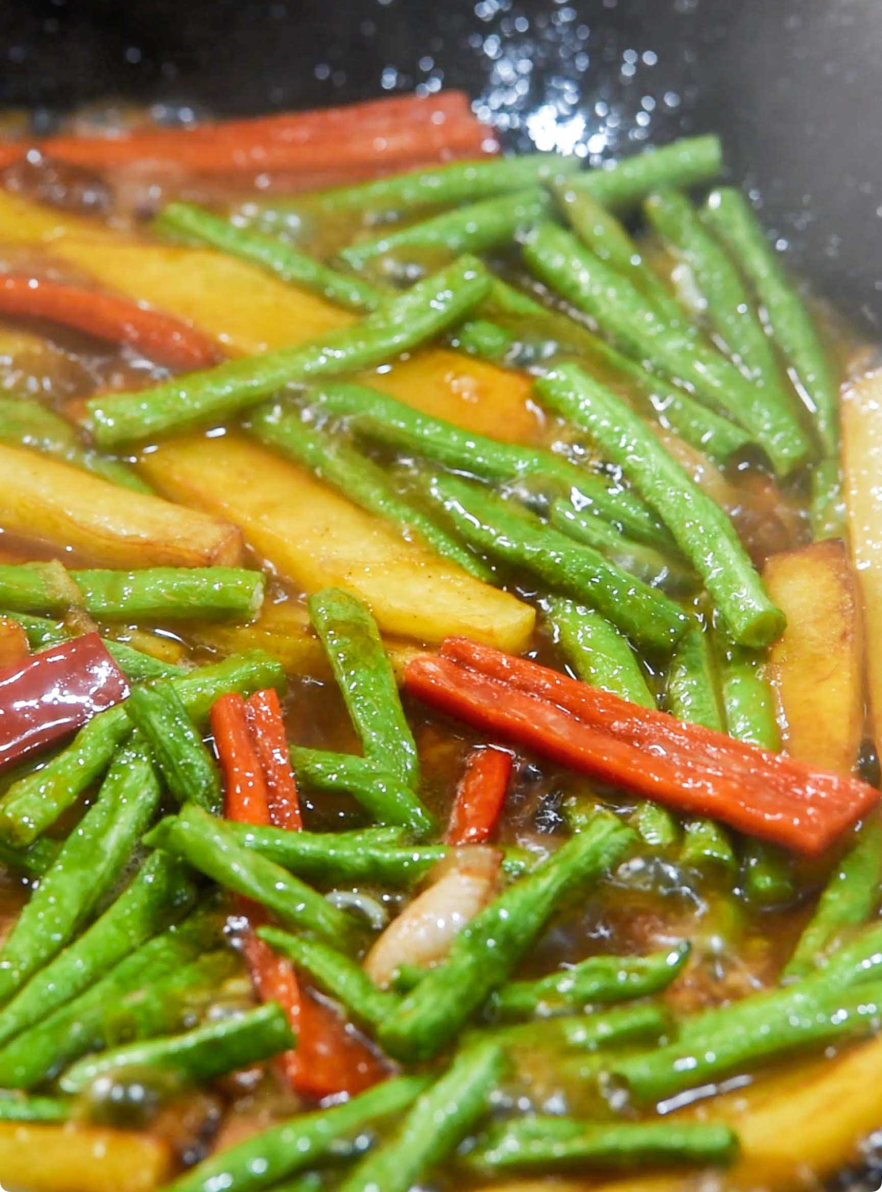 土豆豇豆的家常做法下饭菜,土豆豇豆的做法家常菜