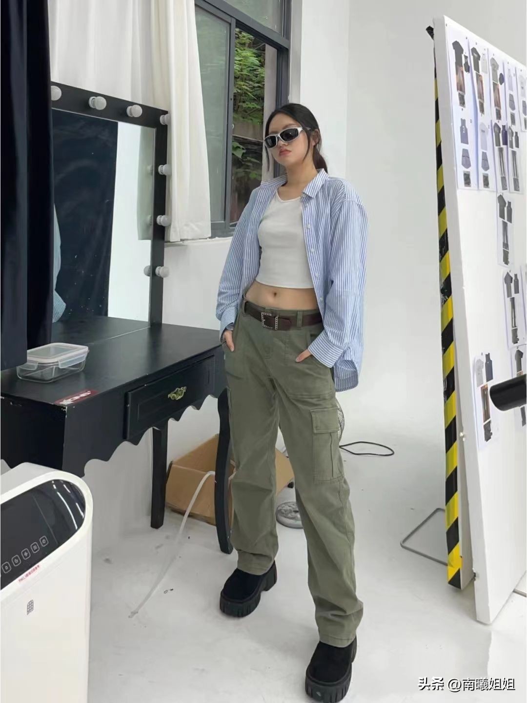 欧阳娜娜夏季工装裤,欧阳娜娜同款串标裤