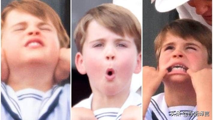 路易又抢女王风头！出席活动时要查尔斯抱，吻妈妈，站凳上吃零食