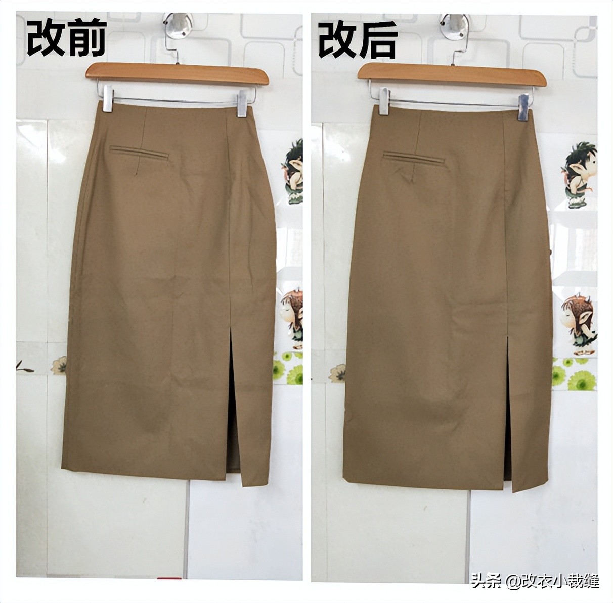半身裙腰大了怎么改小教程,衣服收腰大了改小妙招不用缝