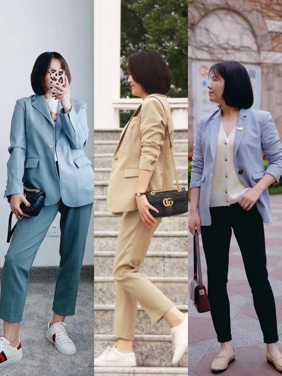 165130斤微胖西装外套穿搭显瘦,小个子女装145-150微胖小西装