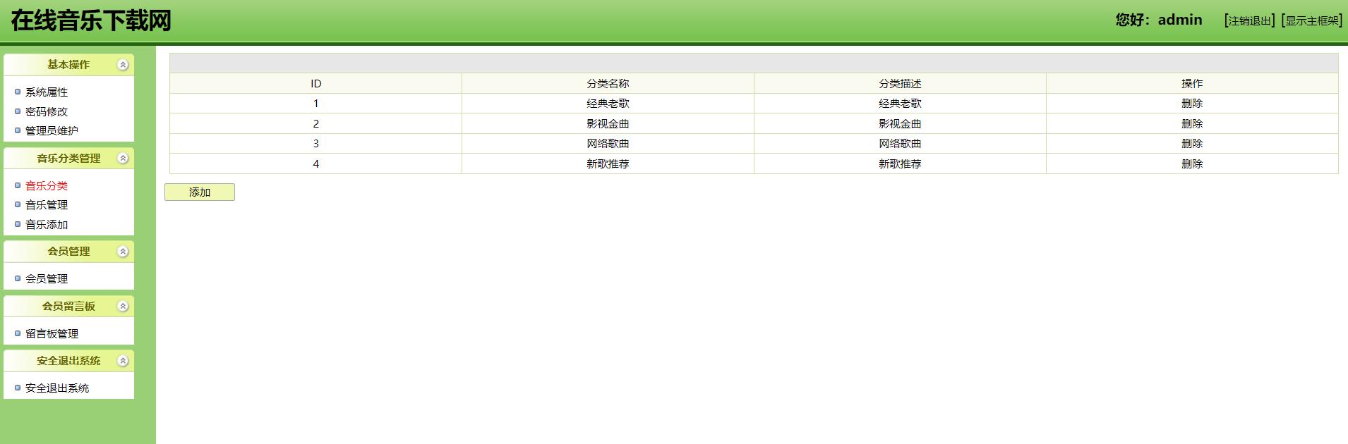 java+s2sh+mysql音乐网站