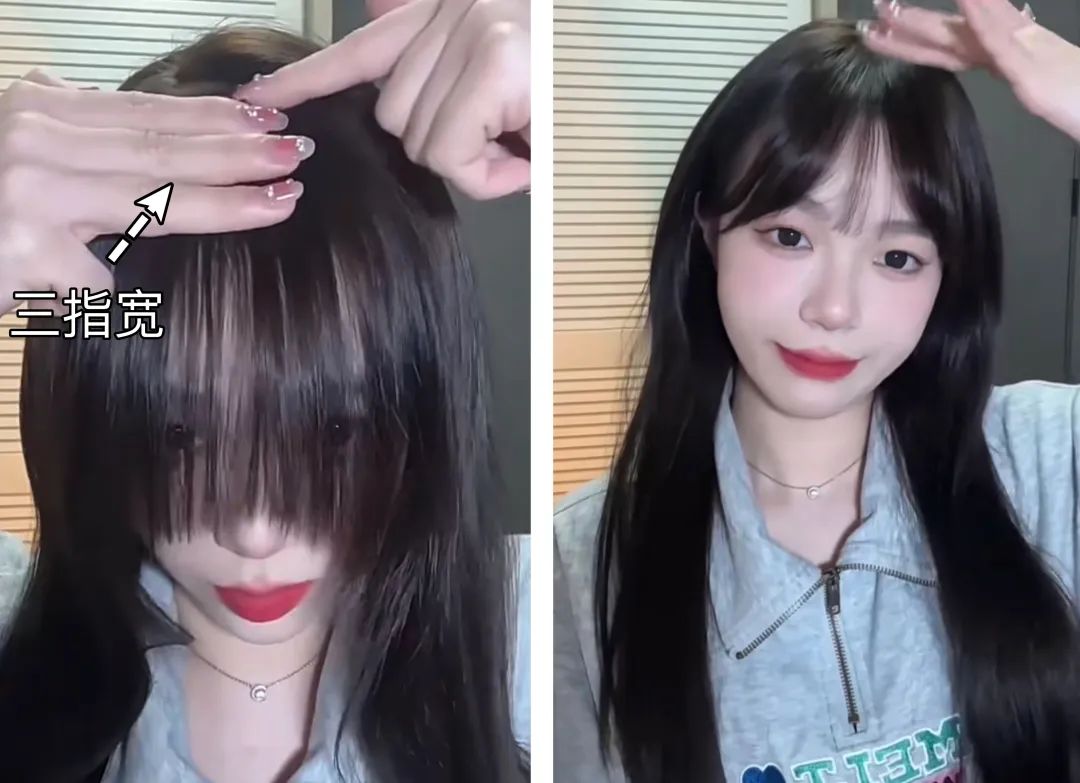 女生齐刘海和中分哪个更减龄,2021减龄最火发型齐刘海