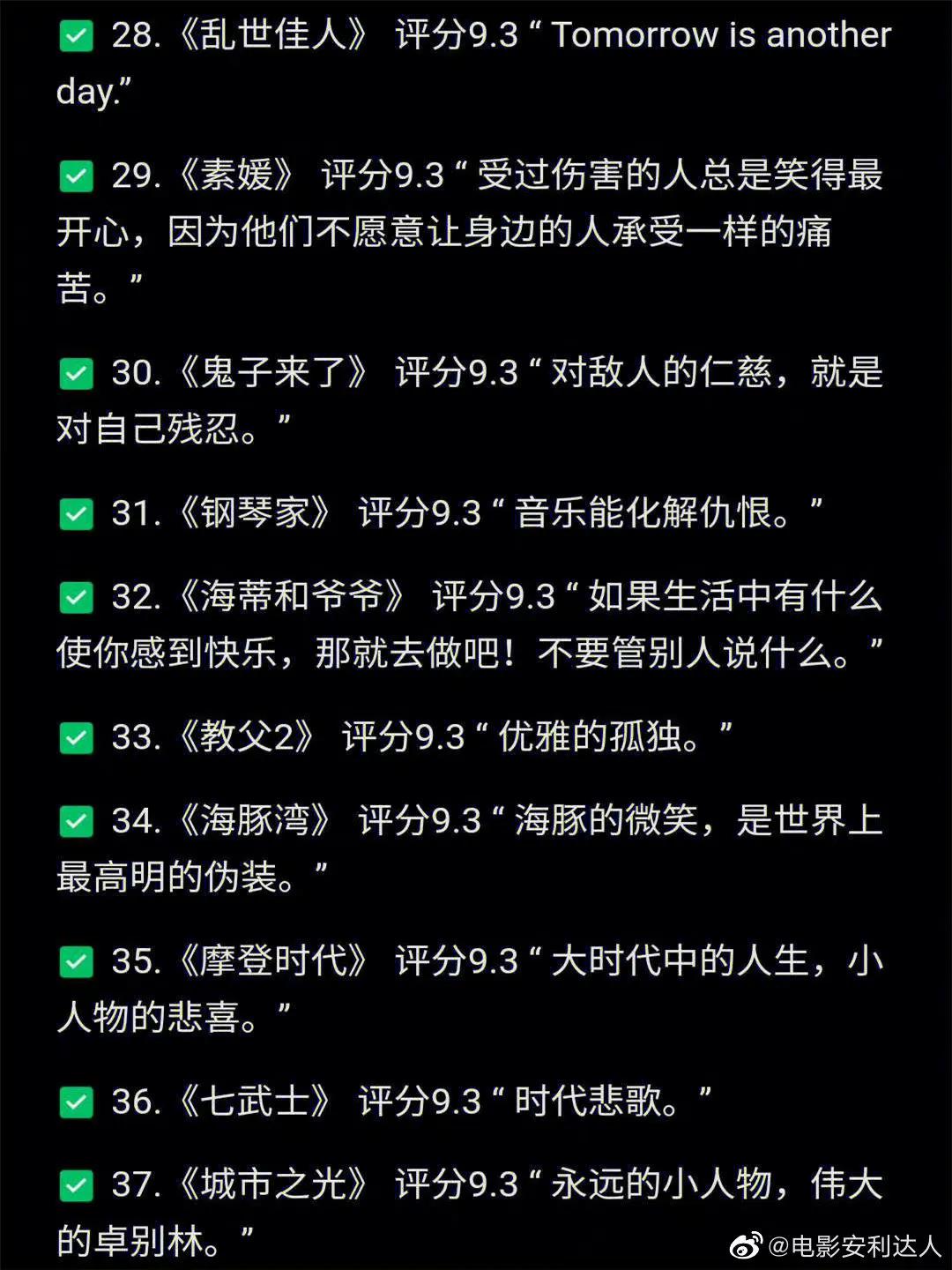 100部豆瓣评分高分励志电影,此生必看的100部高分电影推荐