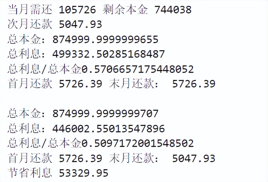 房贷每月还款明细计算,房贷还款计算表