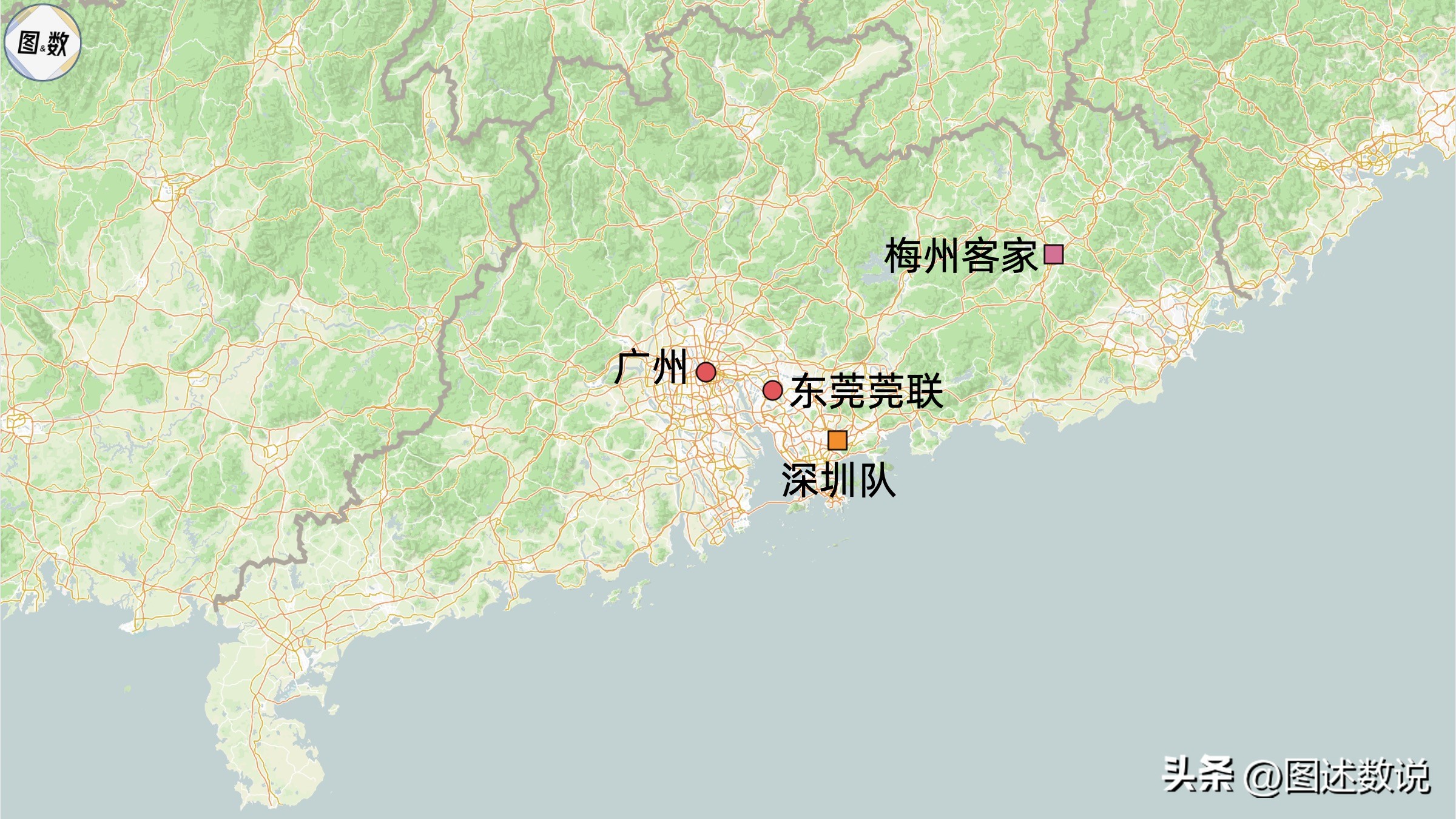 中国职业足球地理：东部沿海地区球队多，西北有大片留白