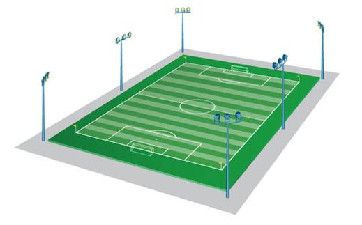 足球场灯光怎么提供,足球场灯