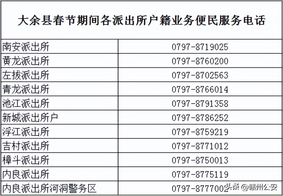 赣州派出所户籍部门上班时间,赣州公安户政服务大厅