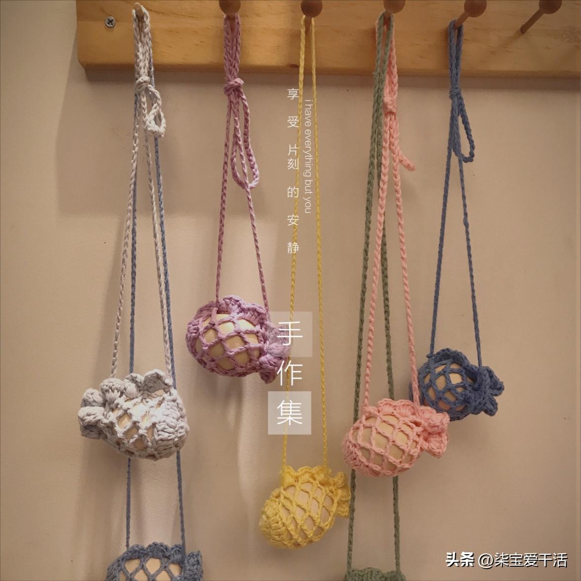 蛋袋钩织鱼,钩织蛋仔小包