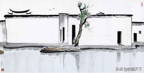 吴冠中油画和水墨结合作品图片,吴冠中油画与国画相结合