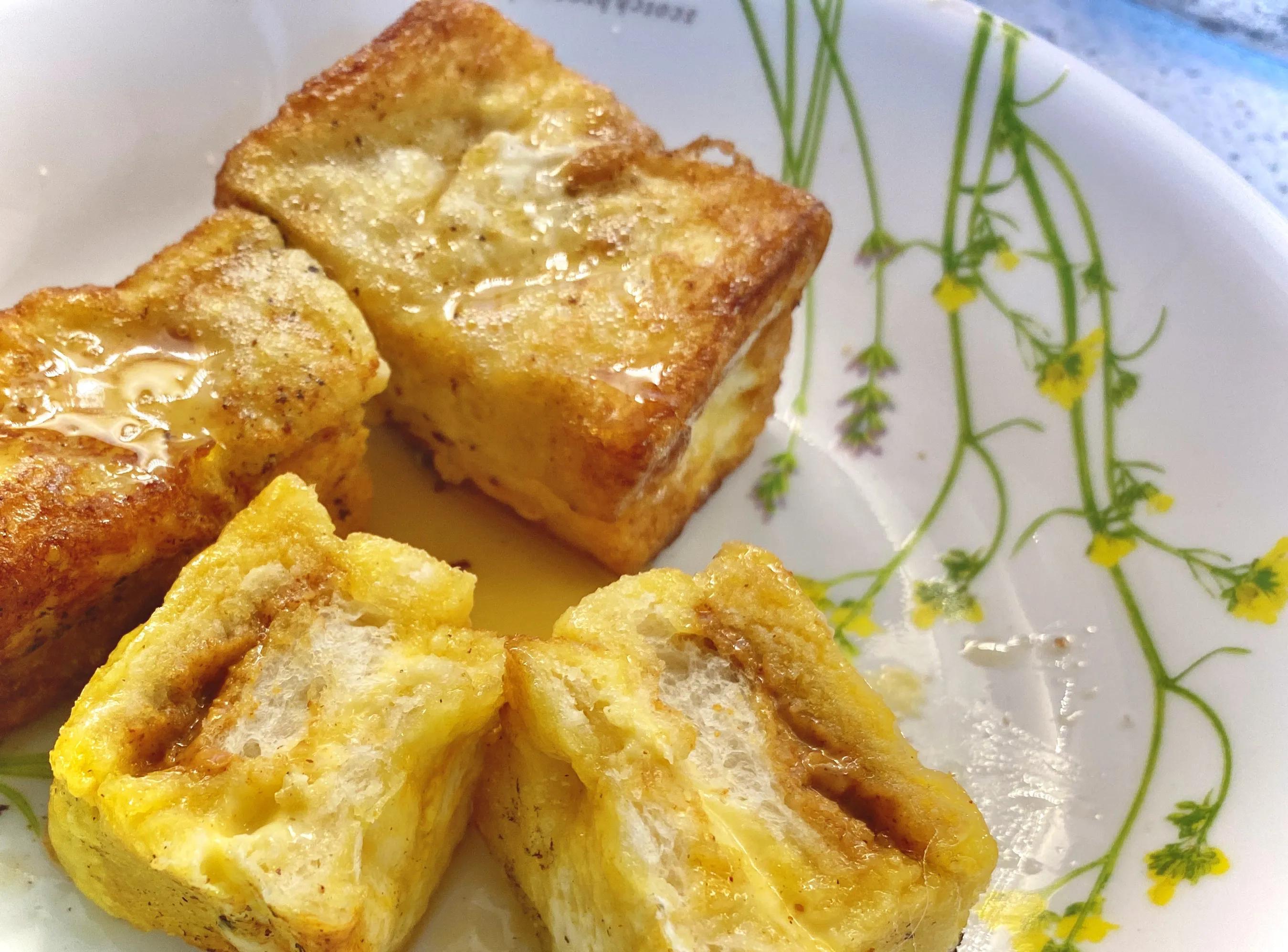 15秒教你做西多士早餐下午茶首选,港式早餐番茄牛肉通粉西多士滑蛋