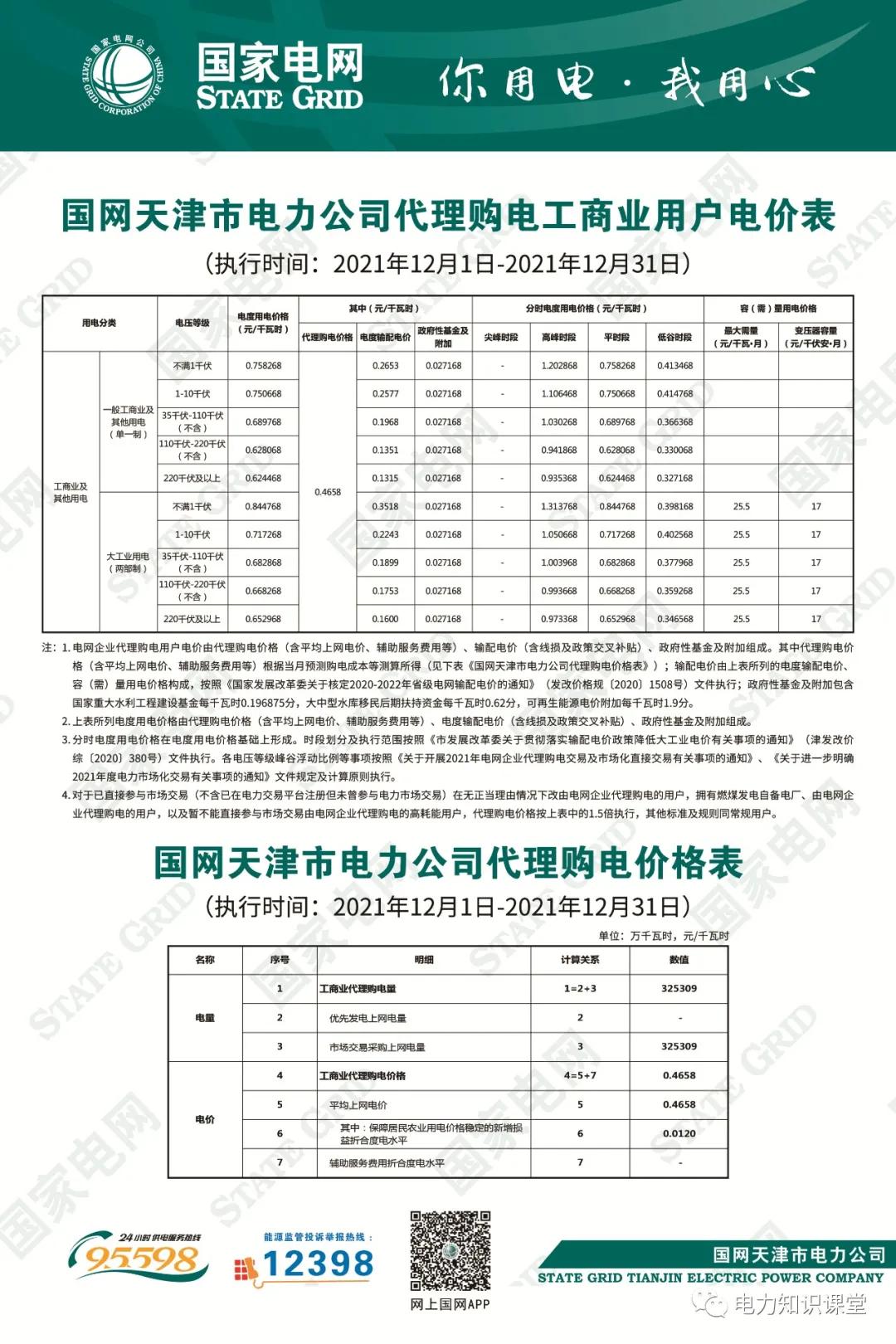1月份国网电力公司代理购电价格,电网企业代理购电用户电价表