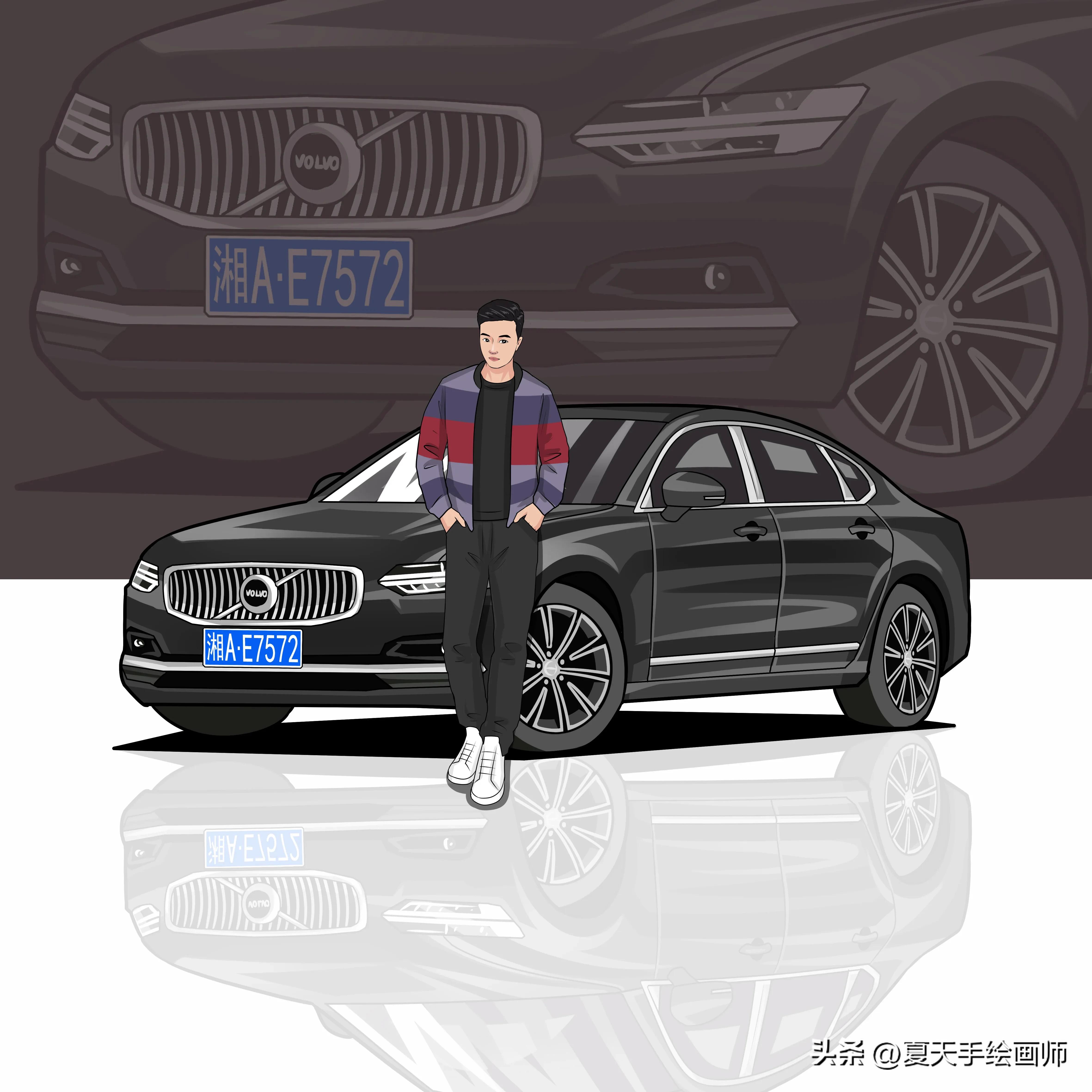 汽车头像手绘,帅气的汽车漫画头像