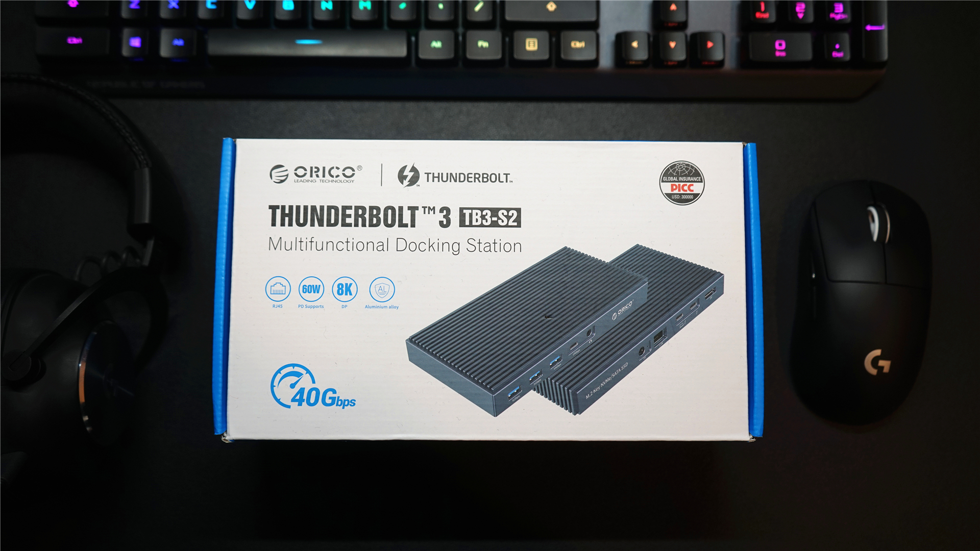 奥睿科tb3-s1扩展坞,奥睿科tb3-s2雷电3硬盘盒扩展坞